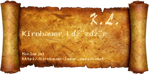 Kirnbauer Lázár névjegykártya